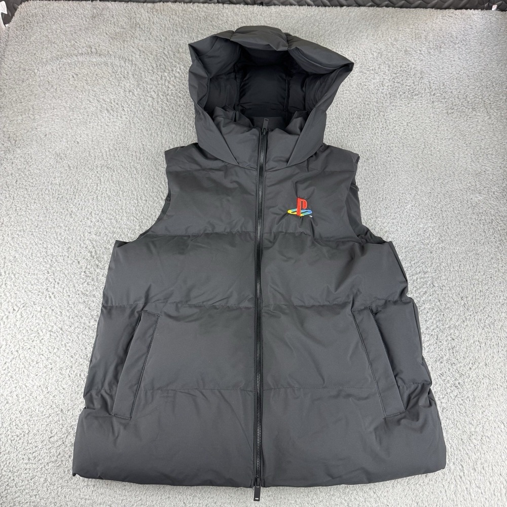 Mercer And Mettle Sony PlayStation Puffer Vest Dark Gray‎ Women's Size Large Nwt
